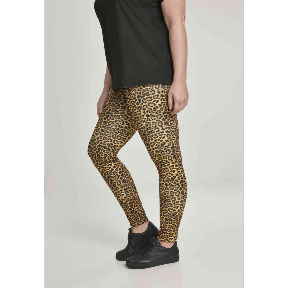 Urban Classics - Pattern Leo Leggings - Marron/Noir
